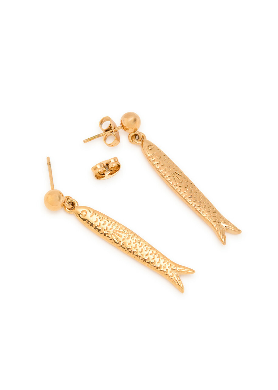 Anni LU Hippie Fish 18kt Gold-plated Drop Earrings - One Size