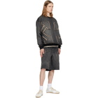 Off-White Gray Distress Arr Skate Crewneck Highlighted Sweatshirt
