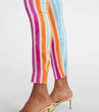 Dolce&Gabbana Striped silk-blend leggings