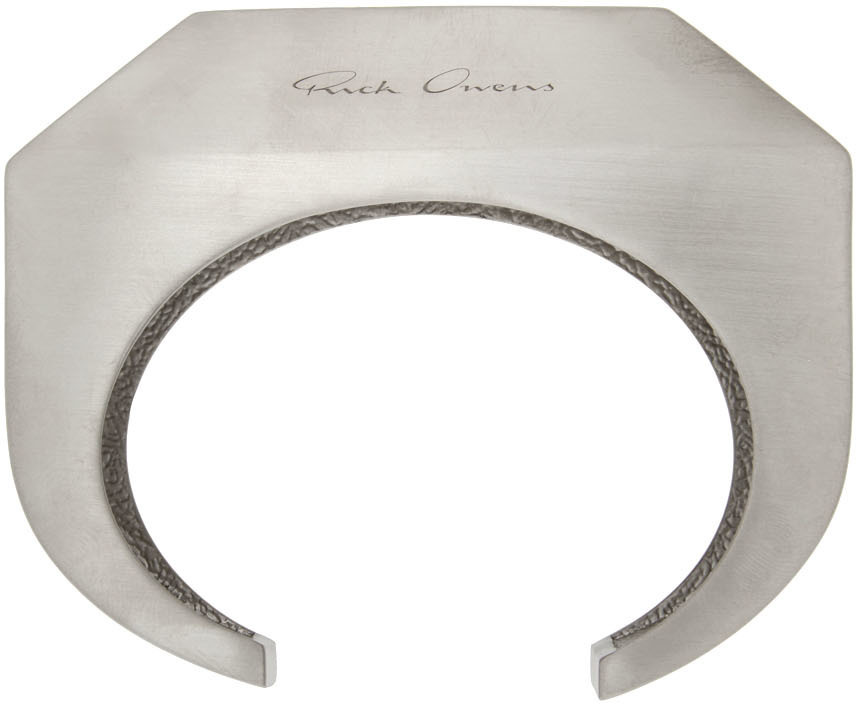 Rick Owens Silver Iconic Cuff Bracelet Rick Owens