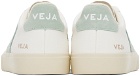 VEJA White & Green Campo Leather Sneakers