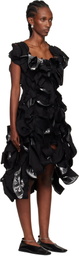 YOHJI YAMAMOTO Black & Gunmetal Cut-Out Midi Dress