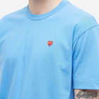 Comme des Garçons Play Men's Small Red Heart T-Shirt in Blue