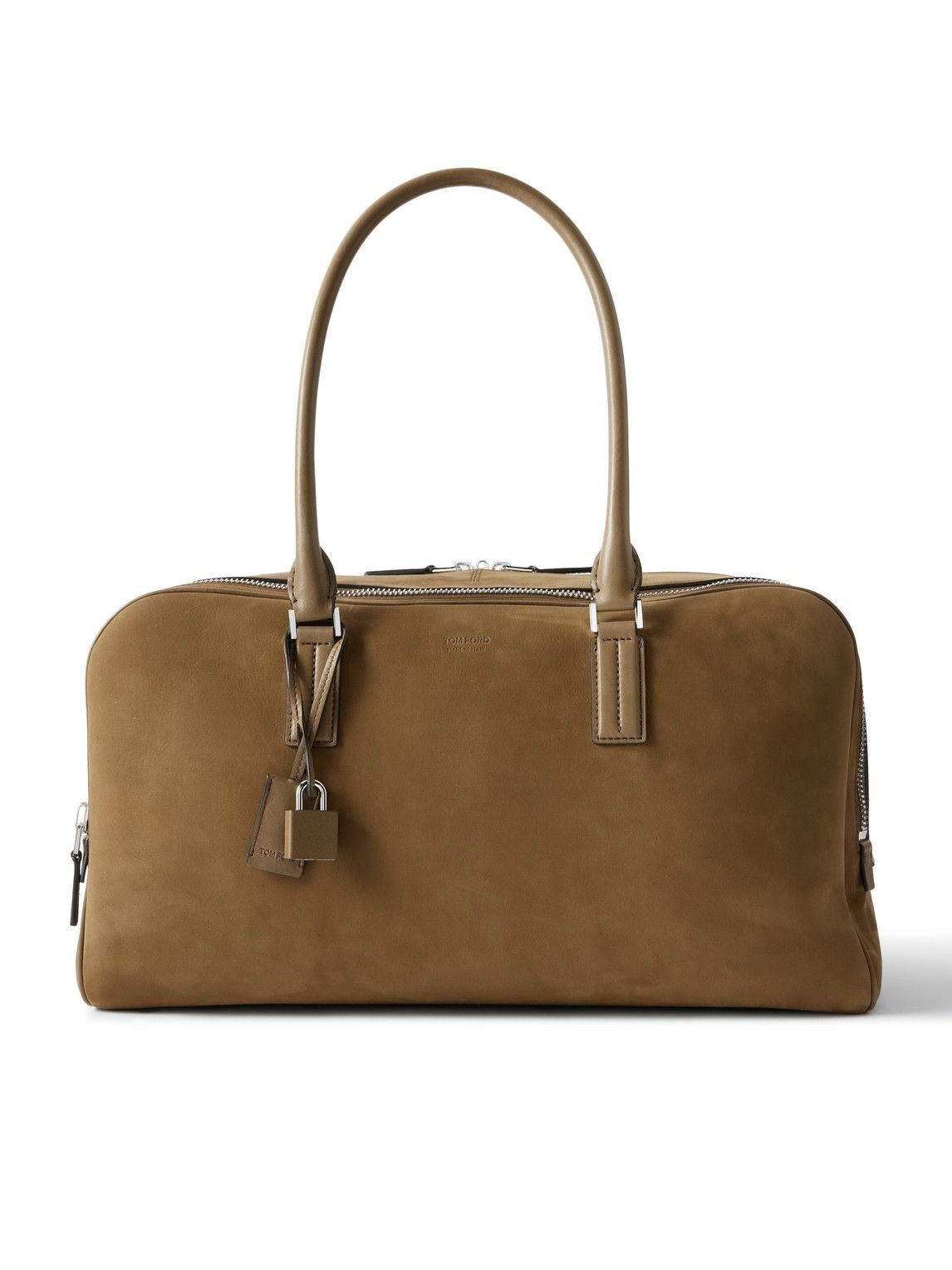 TOM FORD - Leather-Trimmed Nubuck Weekend Bag