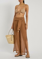 Lisa Marie Fernandez Open Side Linen-blend Beach Trousers Light Brown