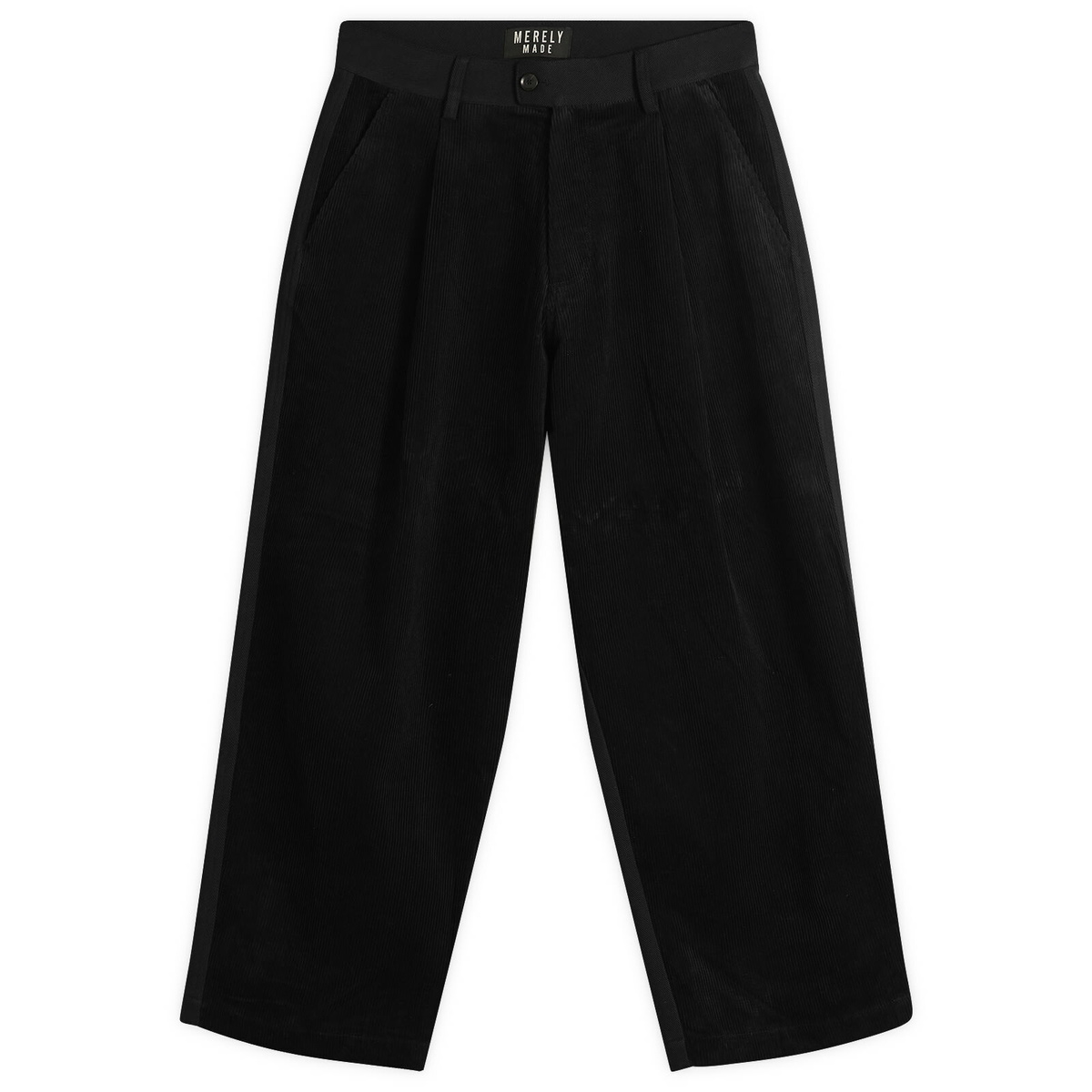 Merely Made Men's Wide Leg Cord Trousers in Black