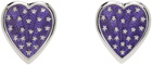 Chopova Lowena Purple & Silver Dark Heart Earrings