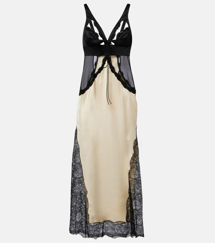 Photo: The Attico Cutout lace-trimmed satin midi dress
