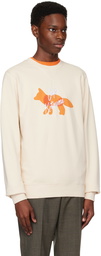 Maison Kitsuné Beige 'Café Kitsuné' Sweatshirt