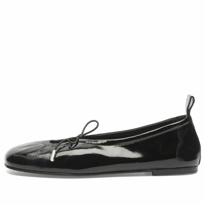 Photo: ALOHAS Women's Rosalind Black Patent Leather Ballet Flats in Onix Black