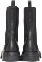 MISBHV Black Leather Combat Chelsea Boots