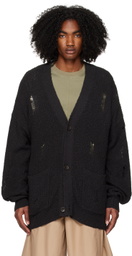 A. A. Spectrum Black Distressed Cardigan