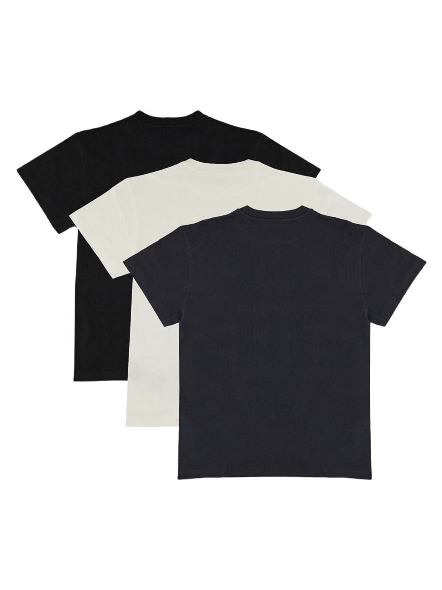 【Jil Sander】 Organic Cotton T-Shirt Set Black (3 Pack) Jil Sander - 3-Pack T-Shirt Set | HBX - Globally Curated