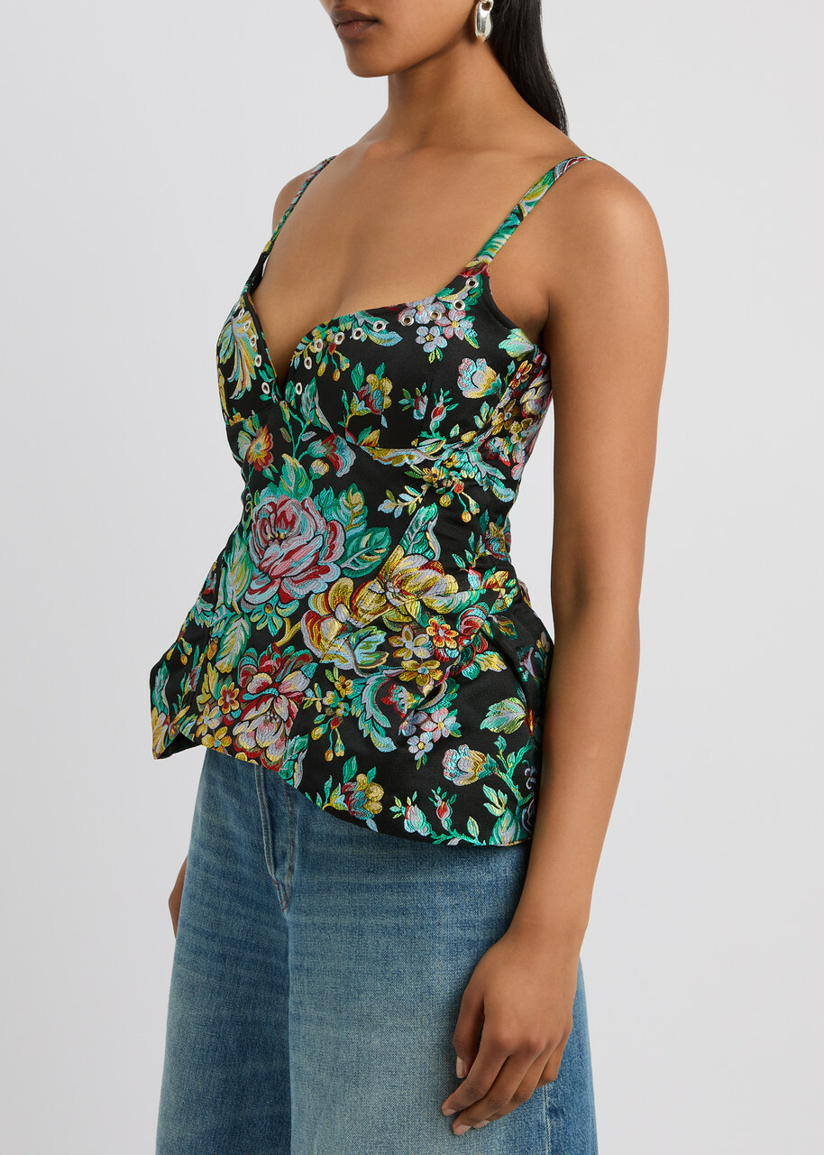 Marques' Almeida Floral Brocade Corset top Multicoloured