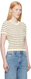 rag & bone Beige & Brown Chiara Stripe Crew T-shirt