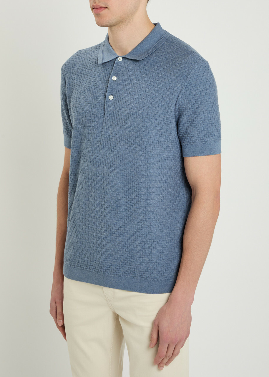 Paige Kiko Cotton-blend Polo Shirt Blue
