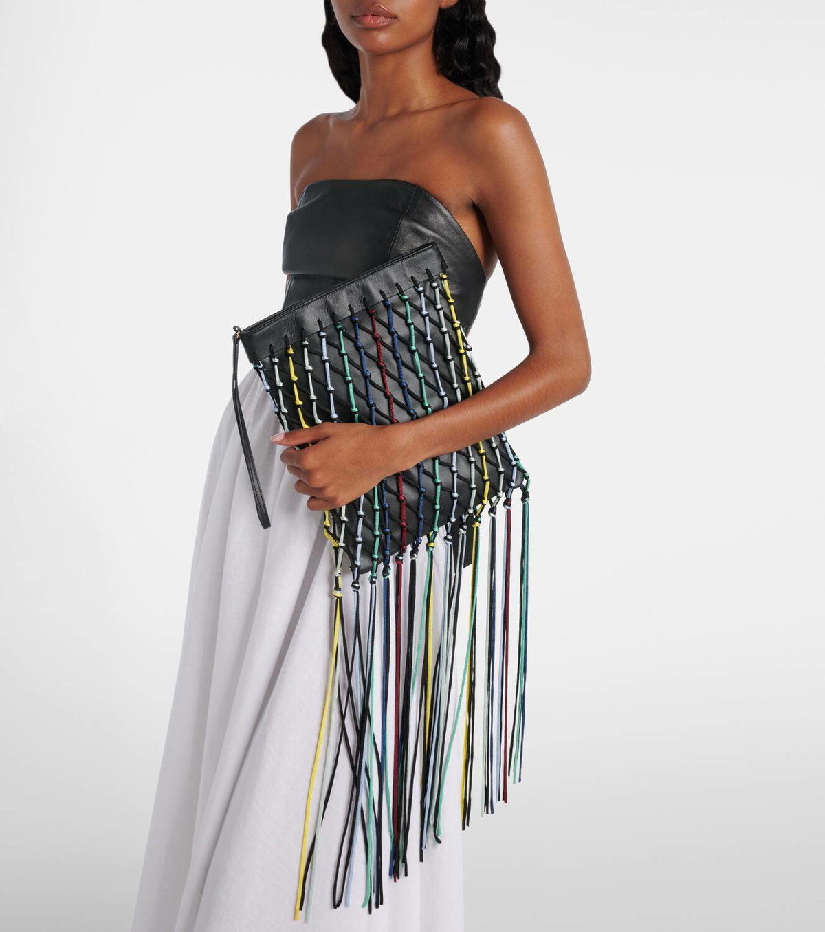 Gabriela Hearst Naila fringed leather pouch