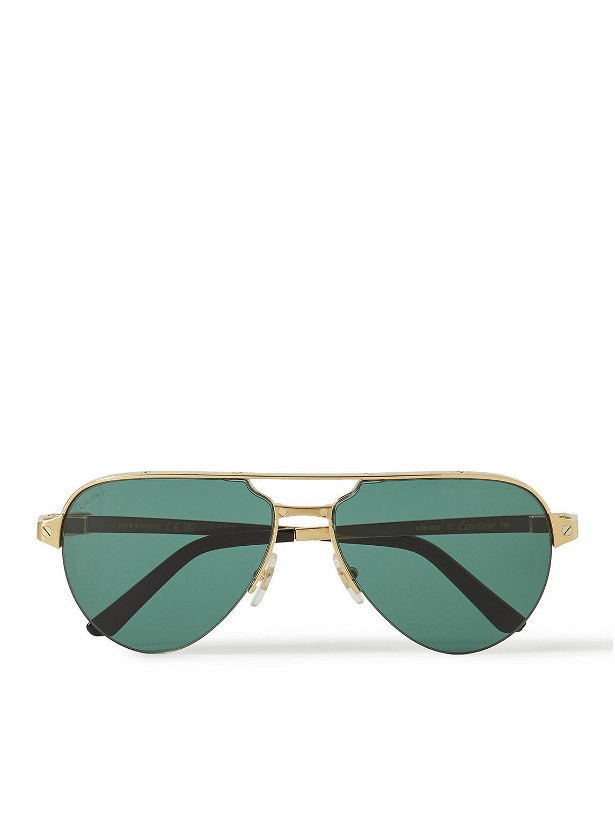 Photo: Cartier Eyewear - Aviator-Style Gold-Tone and Acetate Sunglasses