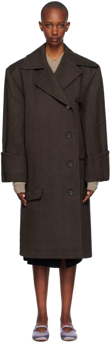 JW Anderson Brown Turn-Up Cuff Coat JW Anderson