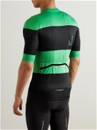 Café du Cycliste - Angeline Striped Stretch Recycled Cycling Jersey - Green