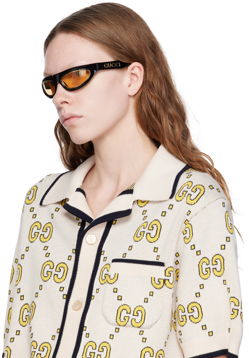 【関税込み】Gucci ブラック Mask-Shape サングラス P00873377.jpg