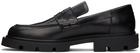 Maison Margiela Black Leather Staple Loafers