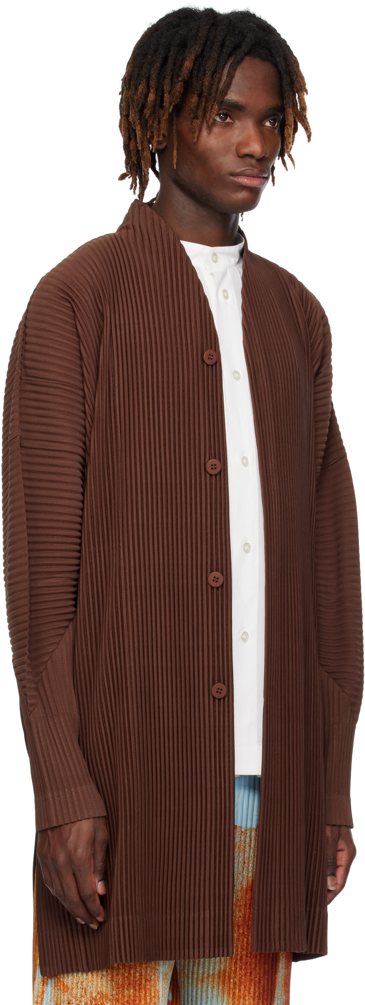 HOMME PLISSÉ ISSEY MIYAKE Brown Monthly Color February Coat Homme
