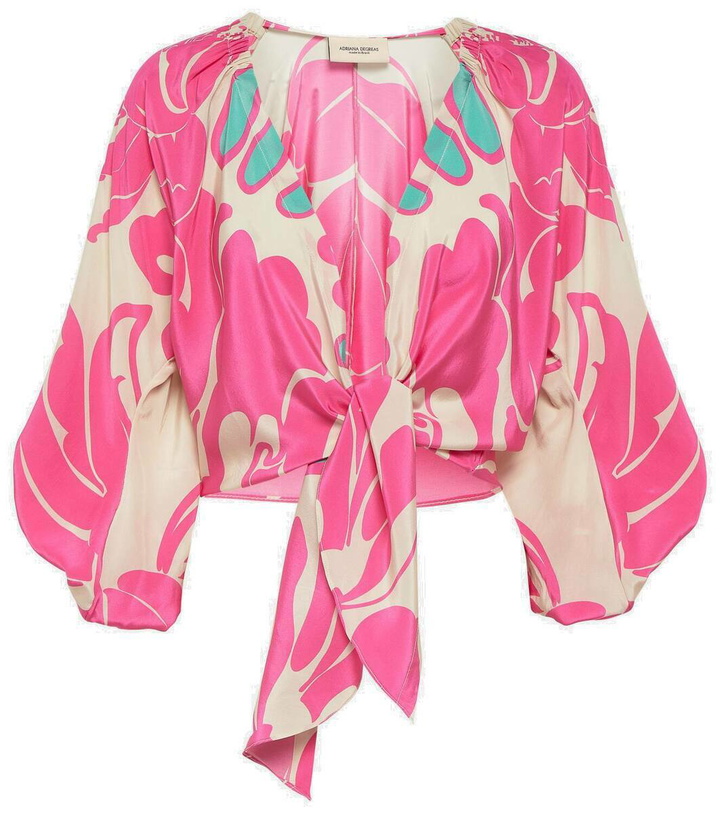 Photo: Adriana Degreas Printed puff-sleeve silk blouse