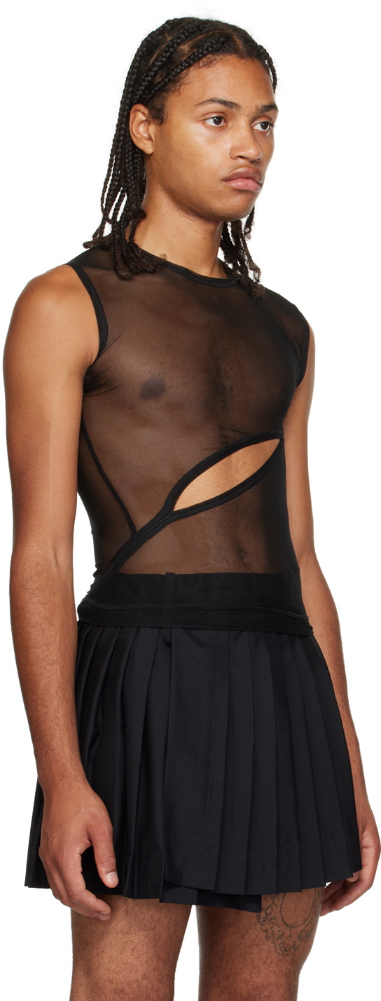 Parnell Mooney Black Slit Tank Top