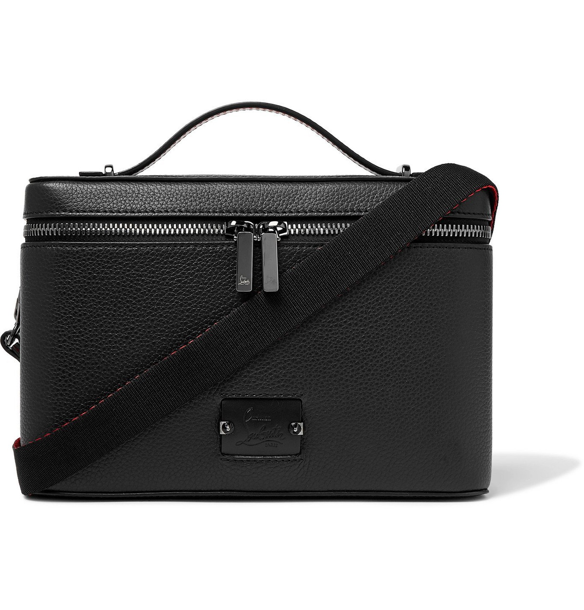 CHRISTIAN LOUBOUTIN Studded Full-Grain Leather Messenger Bag for Men