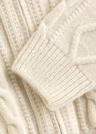 Frame Cable-knit Wool Cardigan Cream