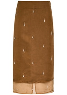 Rohe Pearl-embellished Silk-organza Midi Skirt Bordeaux