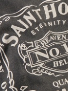 SAINT Mxxxxxx - Neighborhood Distressed Printed Cotton-Jersey T-Shirt - Black