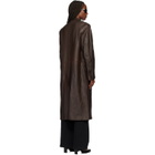 TONYWACK Brown Naked Single Lamb Leather Coat