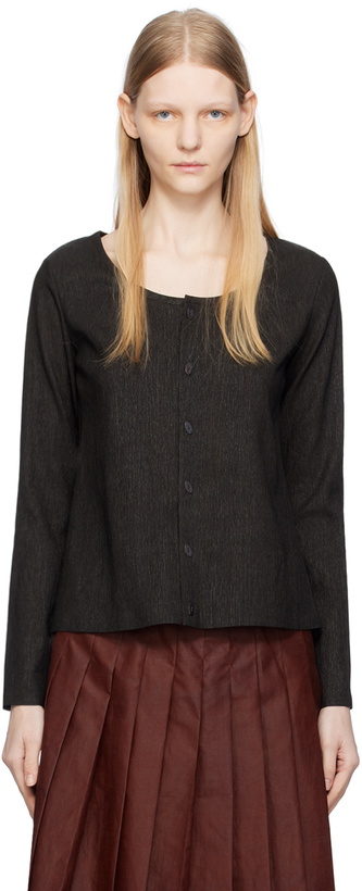 Photo: UMBER POSTPAST Brown Mud-Dyed Cardigan