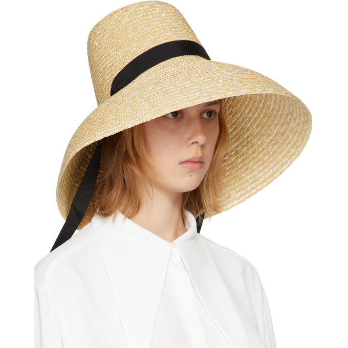 KIMHĒKIM Beige Woven Straw Beach Hat KIMHĒKIM