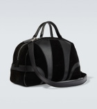 Dries Van Noten Leather-trimmed suede duffel bag