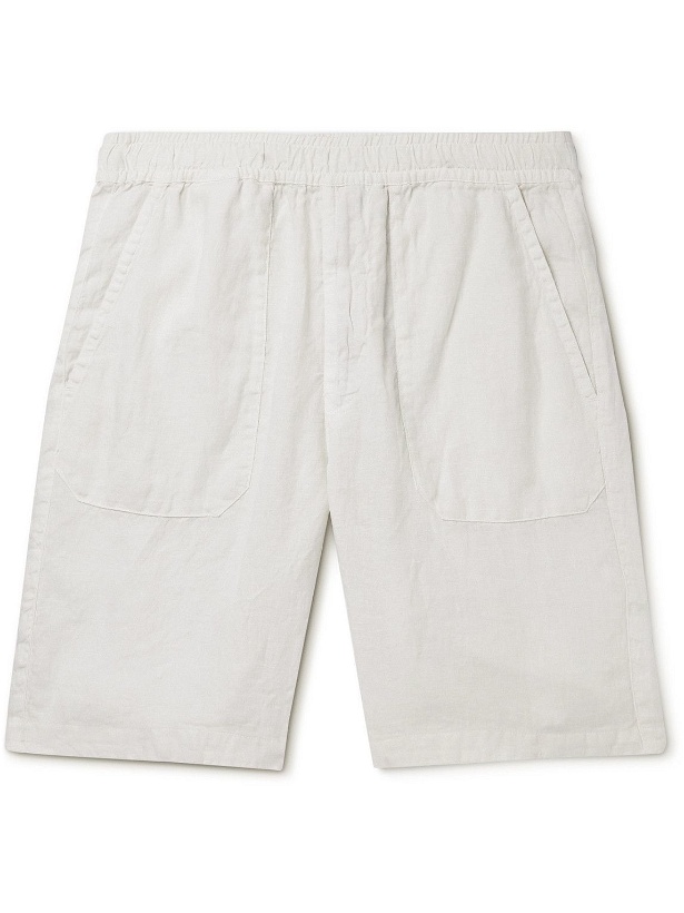 Photo: Stone Island - Straight-Leg Logo-Appliquéd Linen Bermuda Shorts - Neutrals