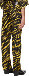 LU'U DAN Black & Yellow Straight-Leg Printed Jeans