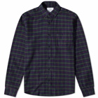 Portuguese Flannel Men's Blom Check Button Down Shirt in Green/Navy/Red