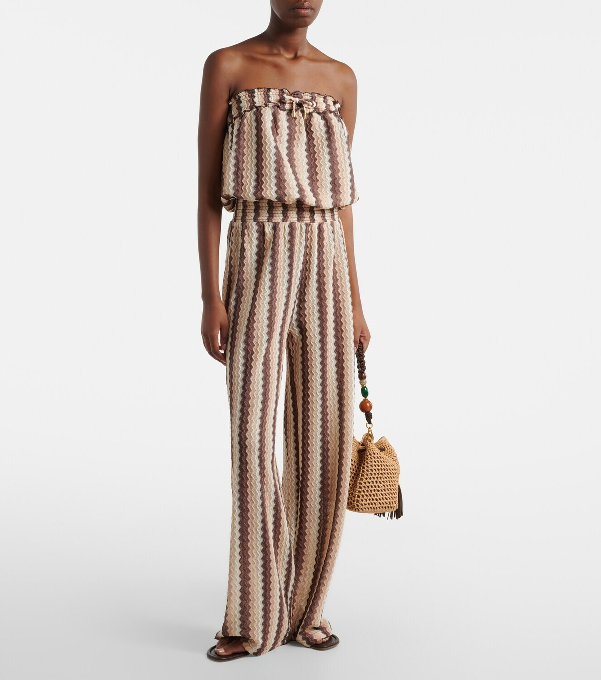 Melissa Odabash Viv striped jumpsuit