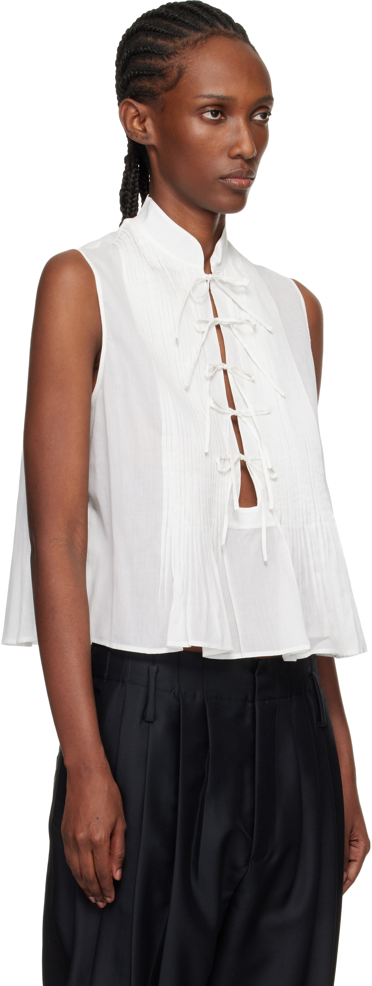 Kenzo Off-White Kenzo Paris Light Sleeveless Blouse