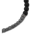 Hugo Boss - Barden Agate, Hematite and Silver-Tone Beaded Bracelet - Black