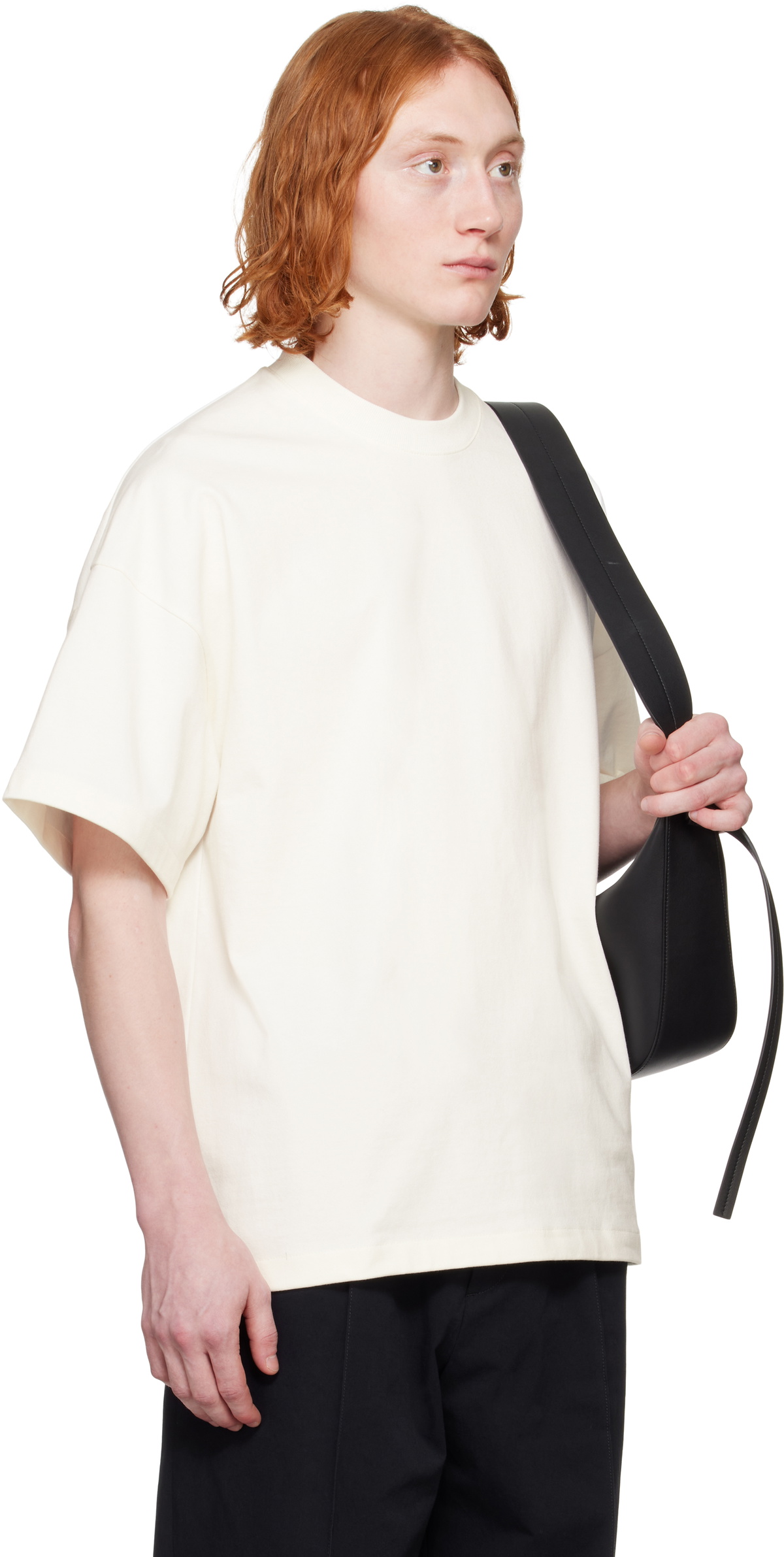 Jil Sander White Logo Flag Shoulder T-shirt Jil Sander