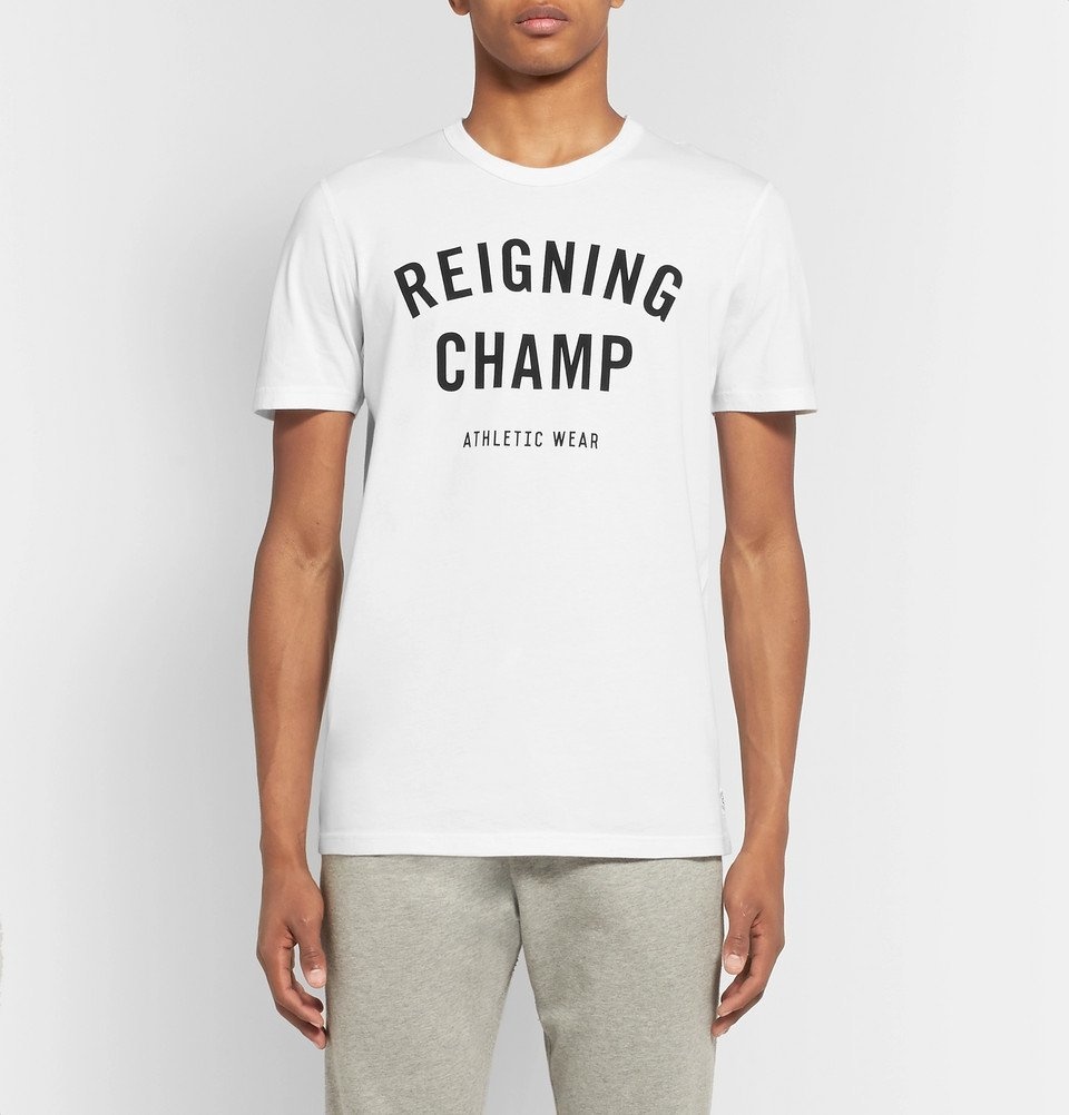 Reigning Champ White Short Sleeve Cotton T-Shirt