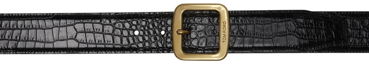 Photo: TOM FORD Black Croc Square Buckle Belt