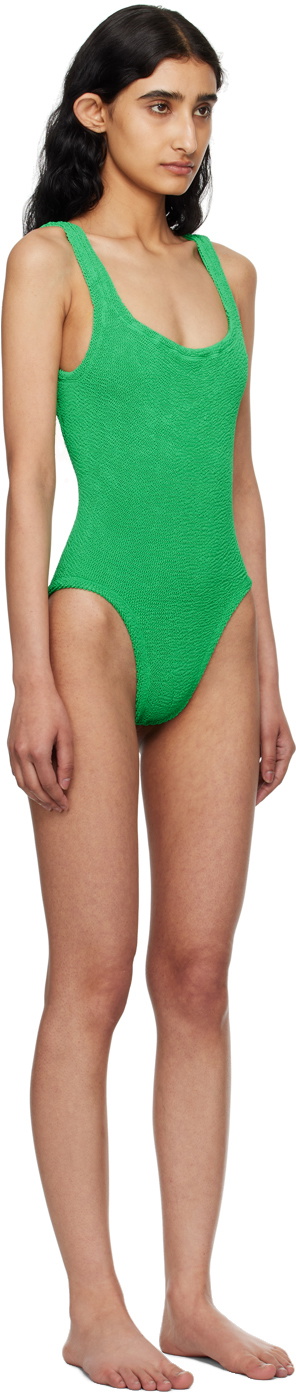 Hunza G Green Square Neck Swimsuit Hunza G