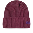Needles Men's Merino Wool Watch Beanie in Wine