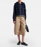Sacai Paneled cotton-blend zip-up hoodie