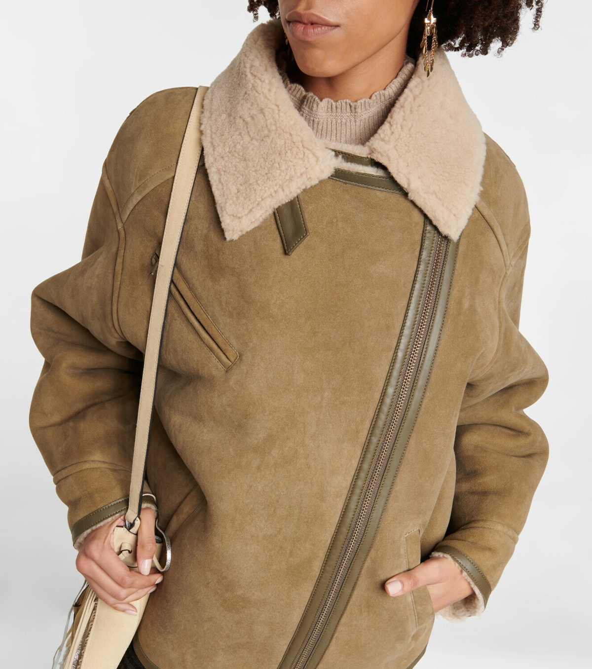 Marant Etoile Adagio trimmed suede jacket Isabel Marant Etoile